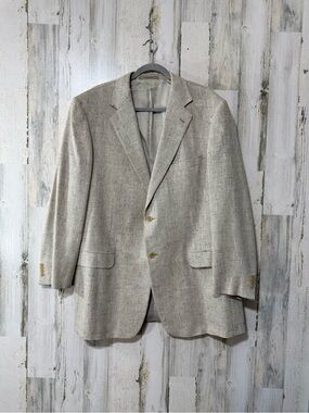 Ermenegildo Zegna Beige Light Gray Checked Sport Coat